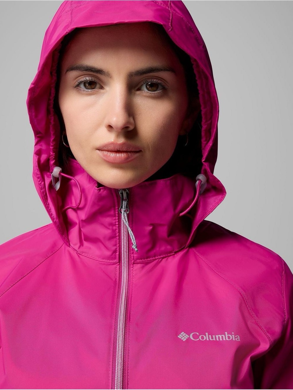 Columbia Women's Bright Fuchsia Hooded Windbreaker Jacket Size Medium - Picture 6 of 9